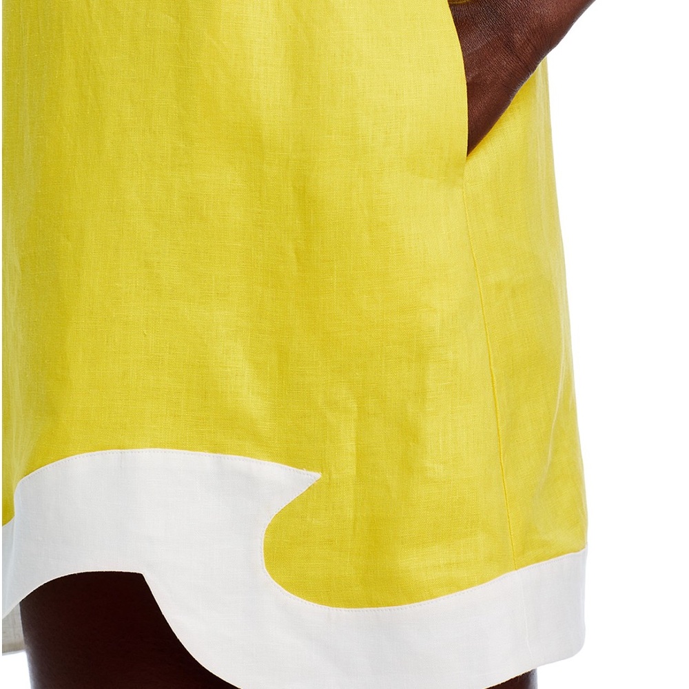 STAUD Allori Linen Mini Dress NWOT Sunrise - Picture 4 of 5